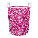 Breast Cancer Awareness Symbol Print Round Laundry Basket