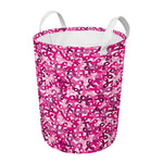 Breast Cancer Awareness Symbol Print Round Laundry Basket