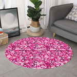 Breast Cancer Awareness Symbol Print Round Rug