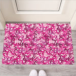 Breast Cancer Awareness Symbol Print Rubber Doormat