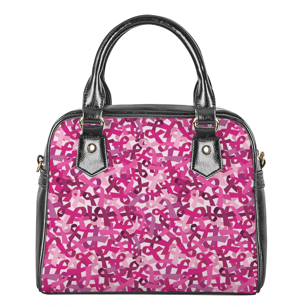 Breast Cancer Awareness Symbol Print Shoulder Handbag