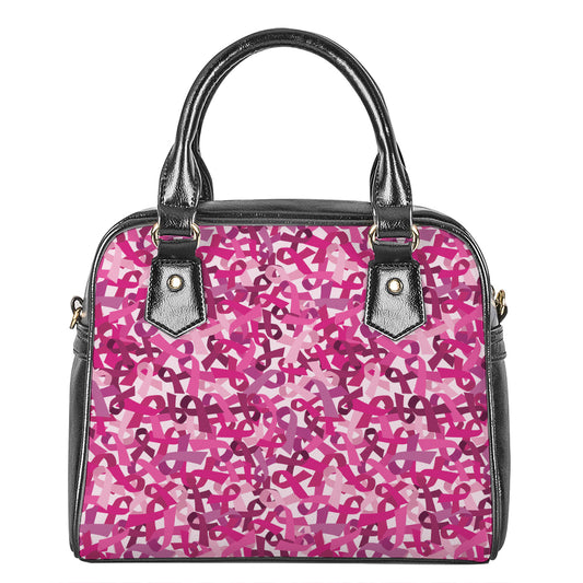 Breast Cancer Awareness Symbol Print Shoulder Handbag