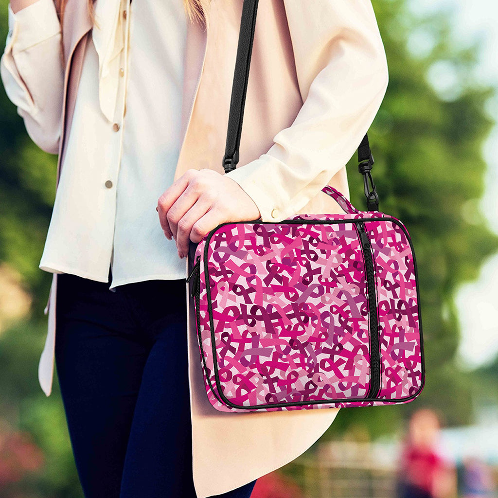 Breast Cancer Awareness Symbol Print Shoulder Strap Bible Bag