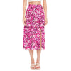 Breast Cancer Awareness Symbol Print Side Slit Midi Skirt