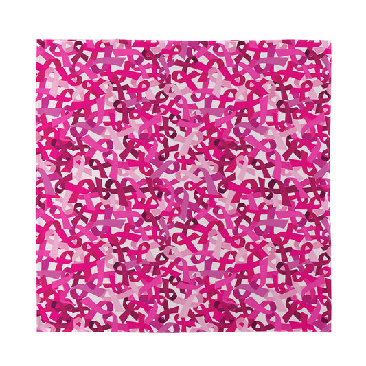 Breast Cancer Awareness Symbol Print Silk Bandana