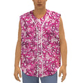 Breast Cancer Awareness Symbol Print Sleeveless Baseball Jersey