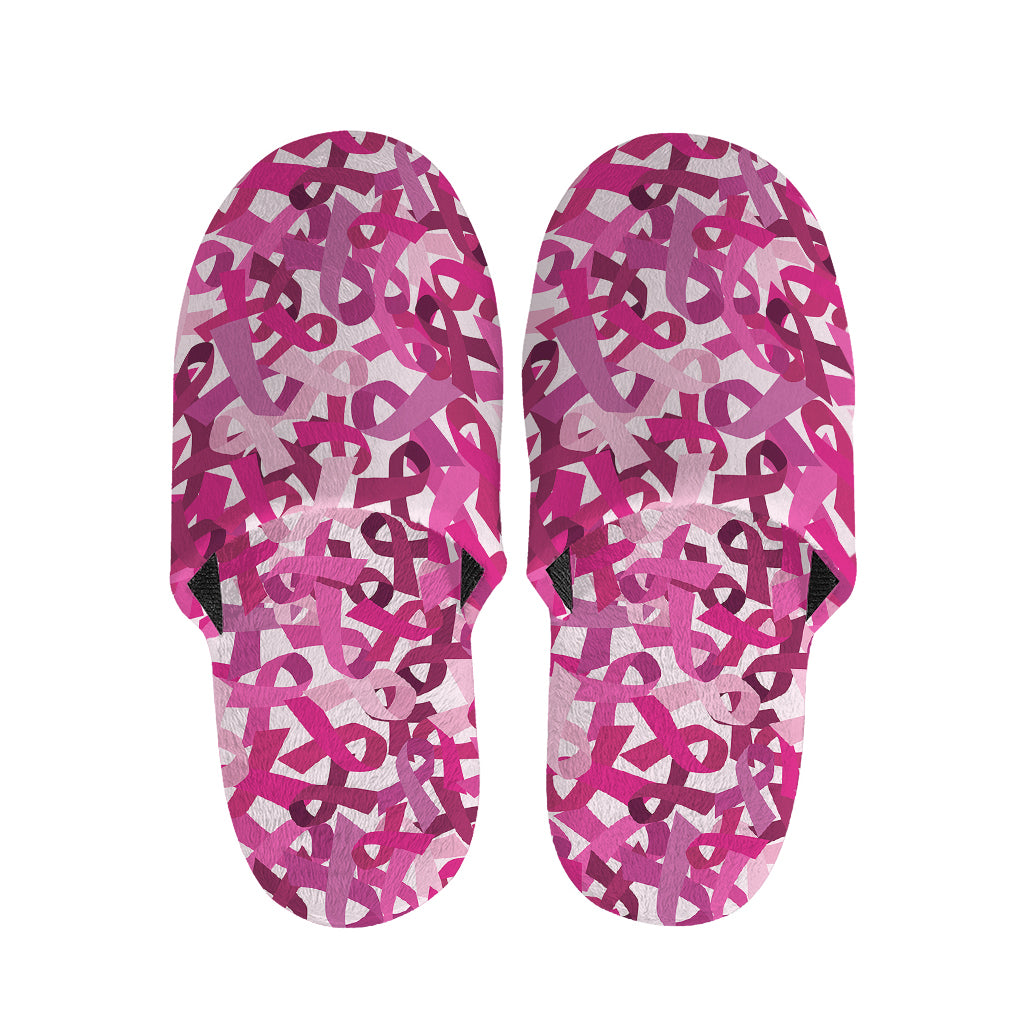 Breast Cancer Awareness Symbol Print Slippers
