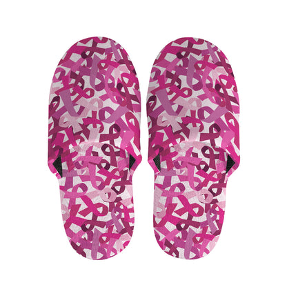 Breast Cancer Awareness Symbol Print Slippers