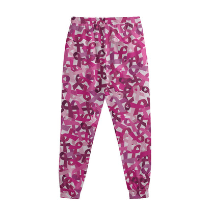 Breast Cancer Awareness Symbol Print Sweatpants