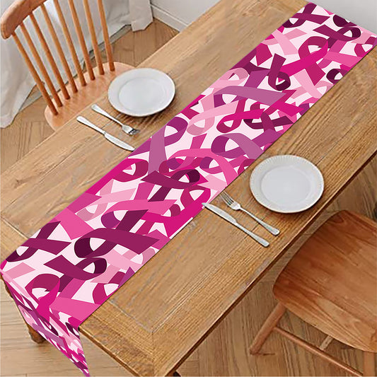 Breast Cancer Awareness Symbol Print Table Runner