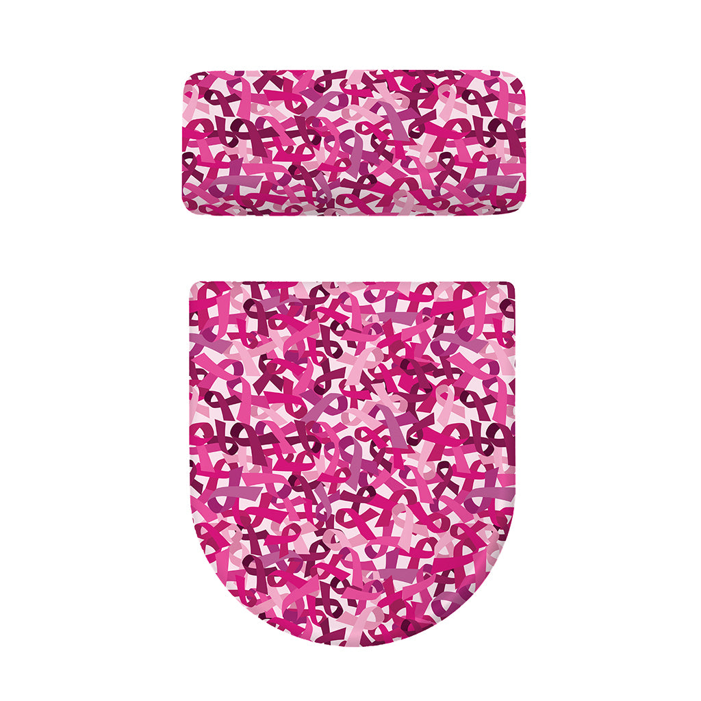 Breast Cancer Awareness Symbol Print Toilet Lid And Tank Cover Set