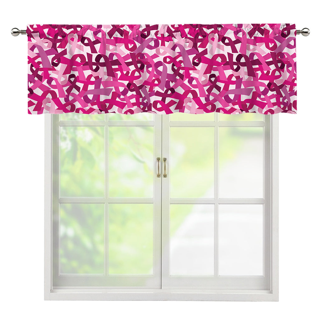 Breast Cancer Awareness Symbol Print Window Valance