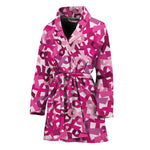 Breast Cancer Awareness Symbol Print Women's Bathrobe