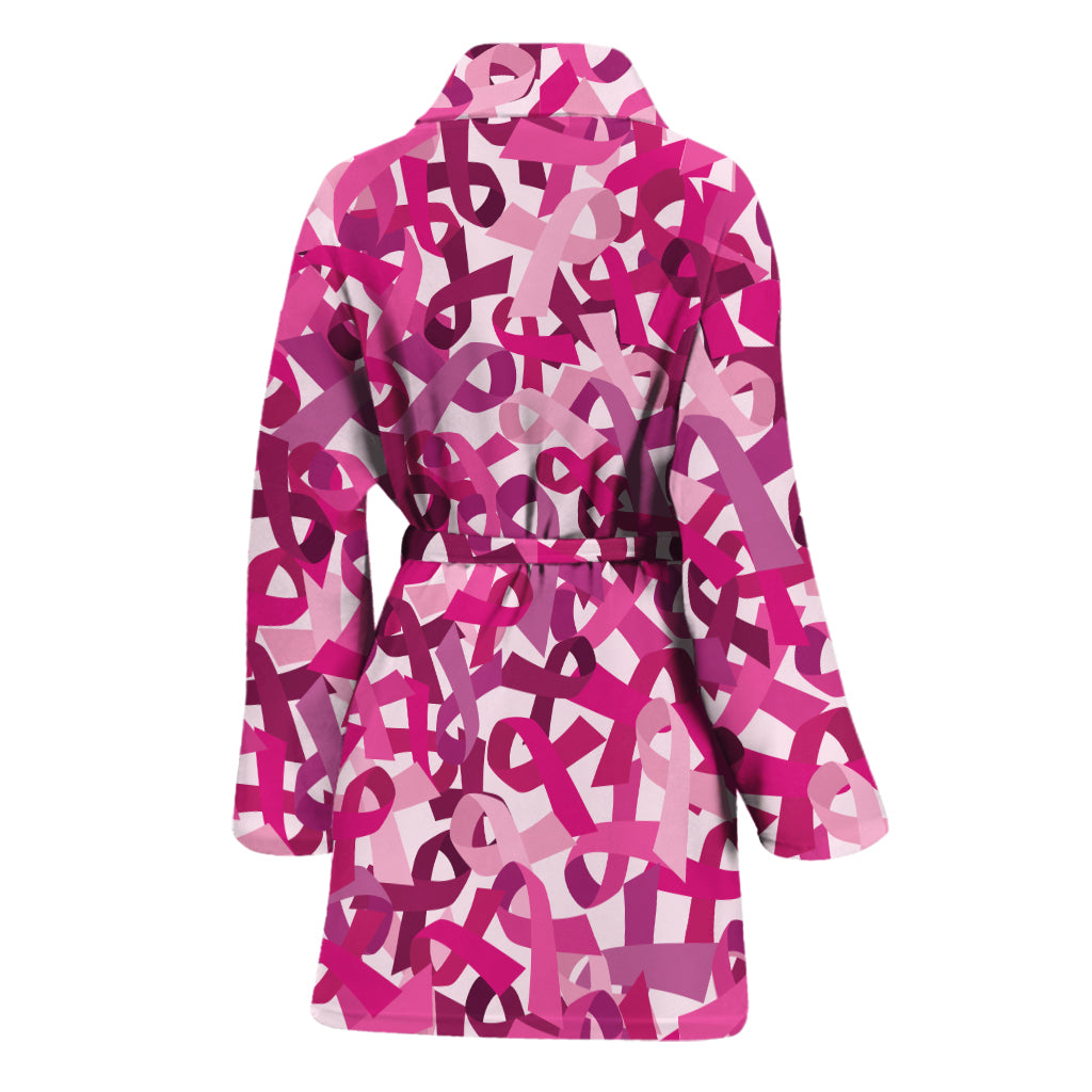 Breast Cancer Awareness Symbol Print Women's Bathrobe