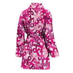 Breast Cancer Awareness Symbol Print Women's Bathrobe