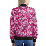 Breast Cancer Awareness Symbol Print Women's Bomber Jacket