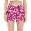 Breast Cancer Awareness Symbol Print Women's Split Running Shorts