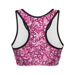 Breast Cancer Awareness Symbol Print Women's Sports Bra