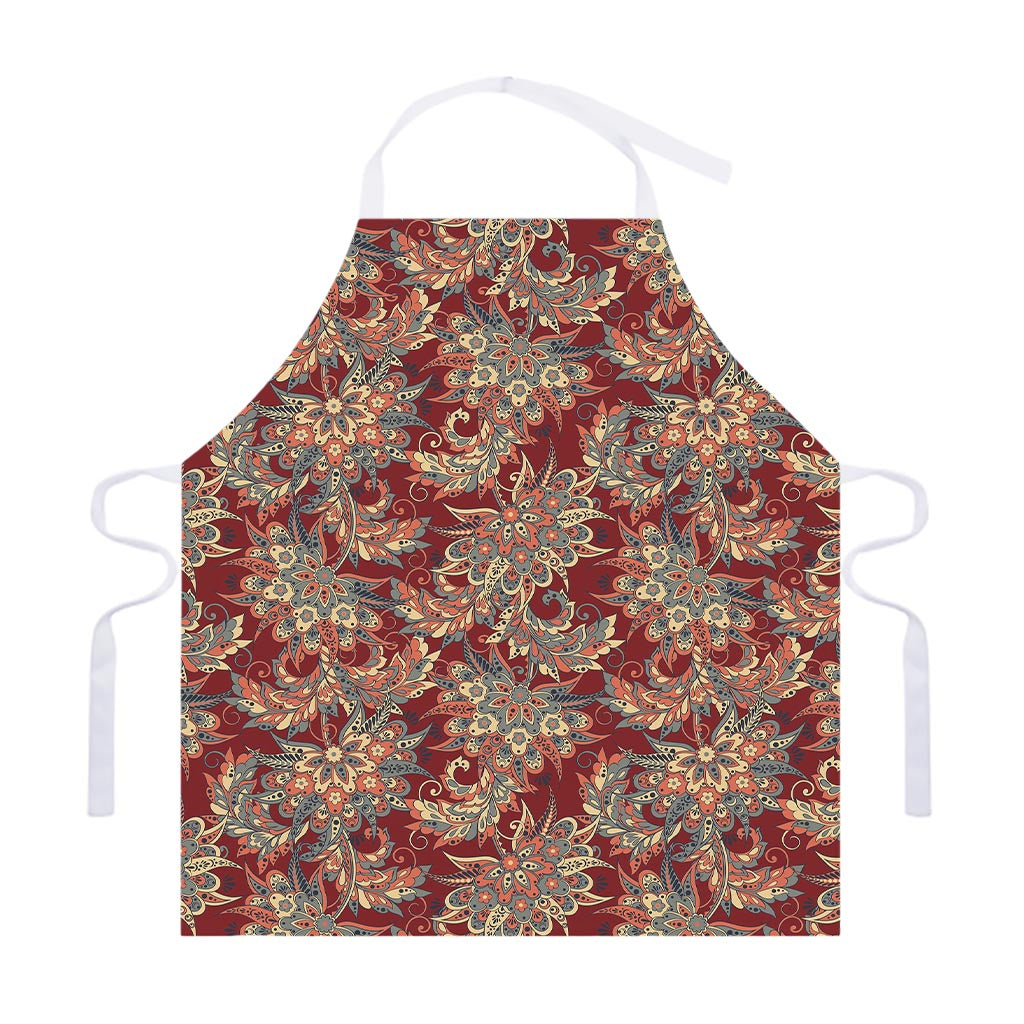 Brick Floral Bohemian Pattern Print Adjustable Apron