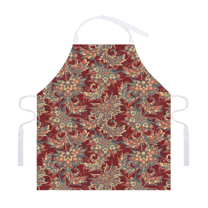 Brick Floral Bohemian Pattern Print Adjustable Apron