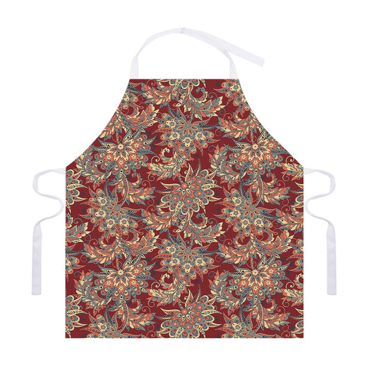 Brick Floral Bohemian Pattern Print Adjustable Apron