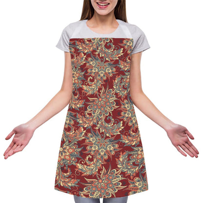 Brick Floral Bohemian Pattern Print Adjustable Apron