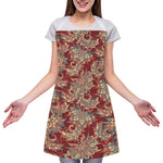 Brick Floral Bohemian Pattern Print Adjustable Apron