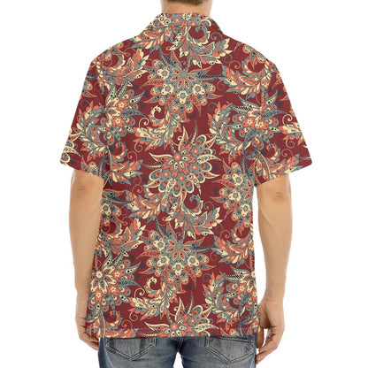 Brick Floral Bohemian Pattern Print Aloha Shirt