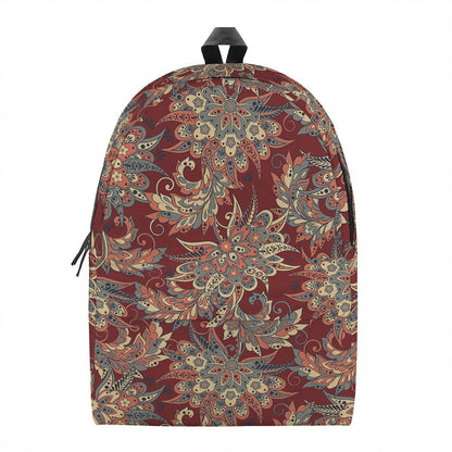 Brick Floral Bohemian Pattern Print Backpack