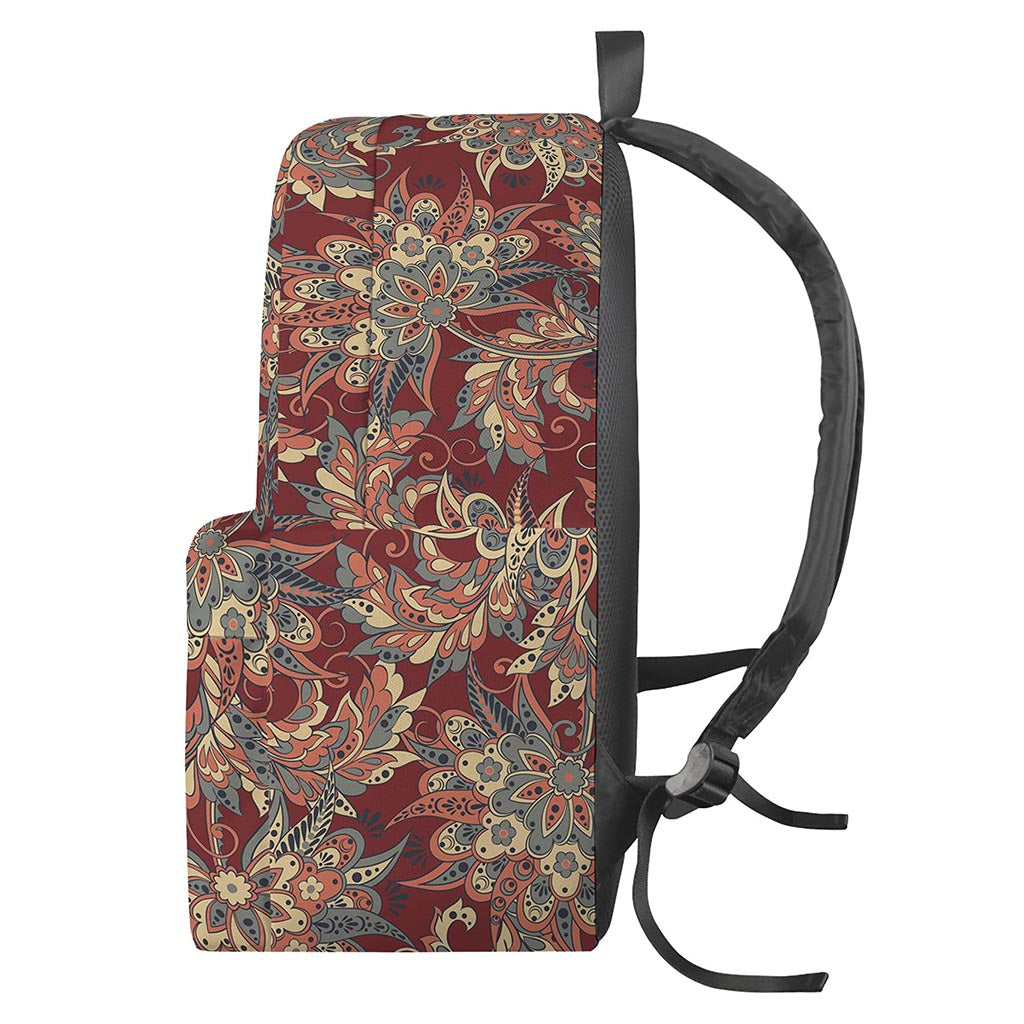 Brick Floral Bohemian Pattern Print Backpack