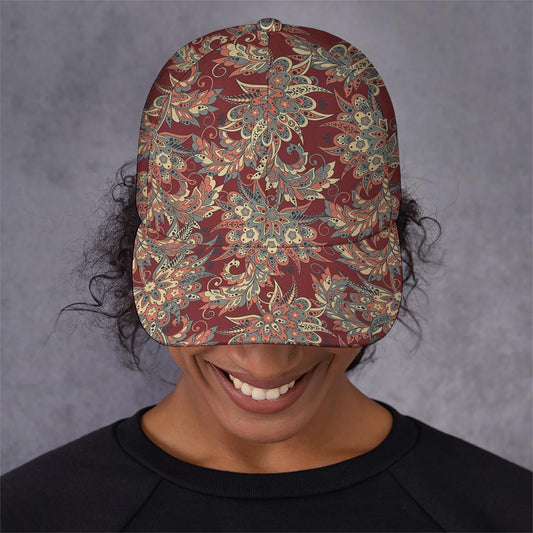 Brick Floral Bohemian Pattern Print Baseball Cap
