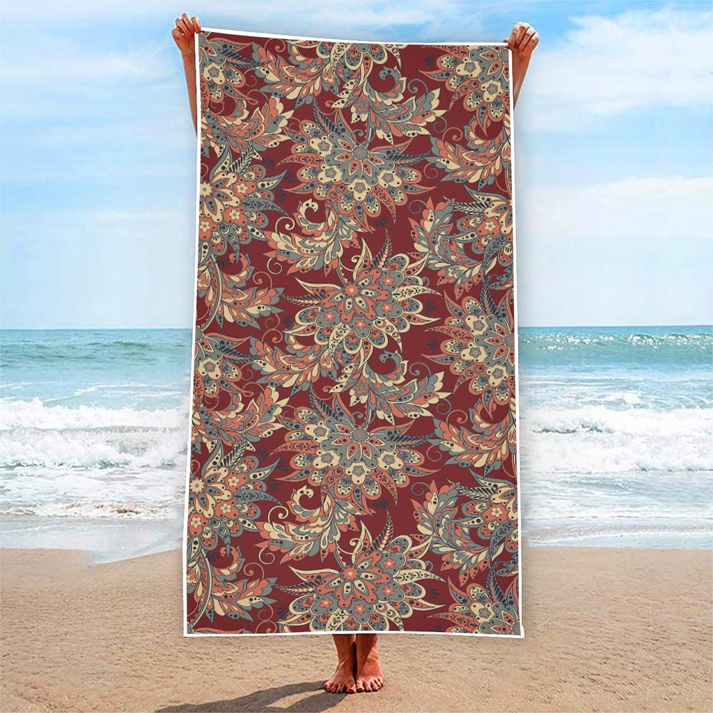 Brick Floral Bohemian Pattern Print Beach Towel