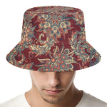 Brick Floral Bohemian Pattern Print Bucket Hat