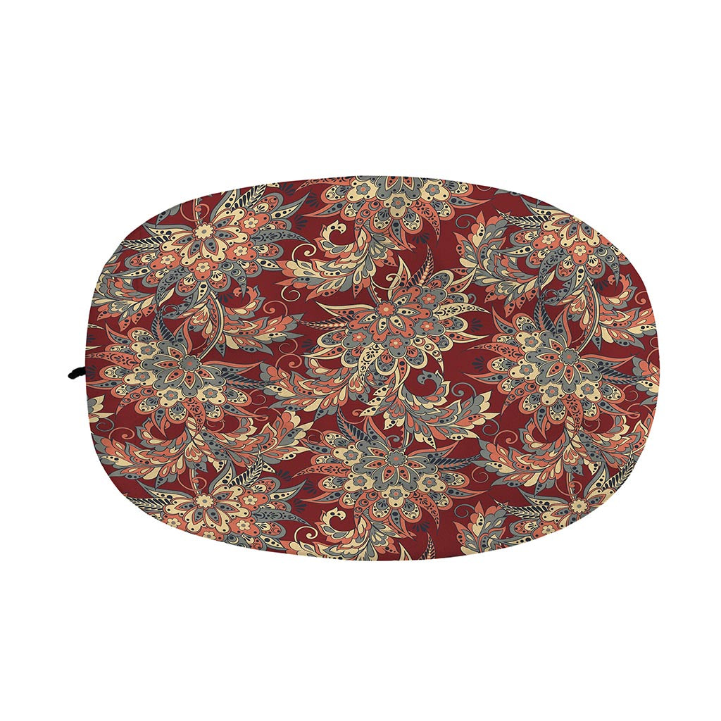 Brick Floral Bohemian Pattern Print Car Side Mirror Covers