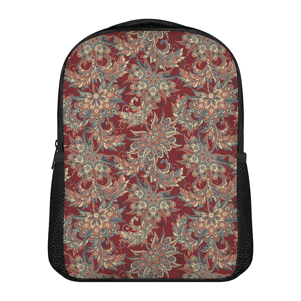Brick Floral Bohemian Pattern Print Casual Backpack