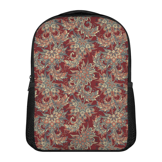 Brick Floral Bohemian Pattern Print Casual Backpack