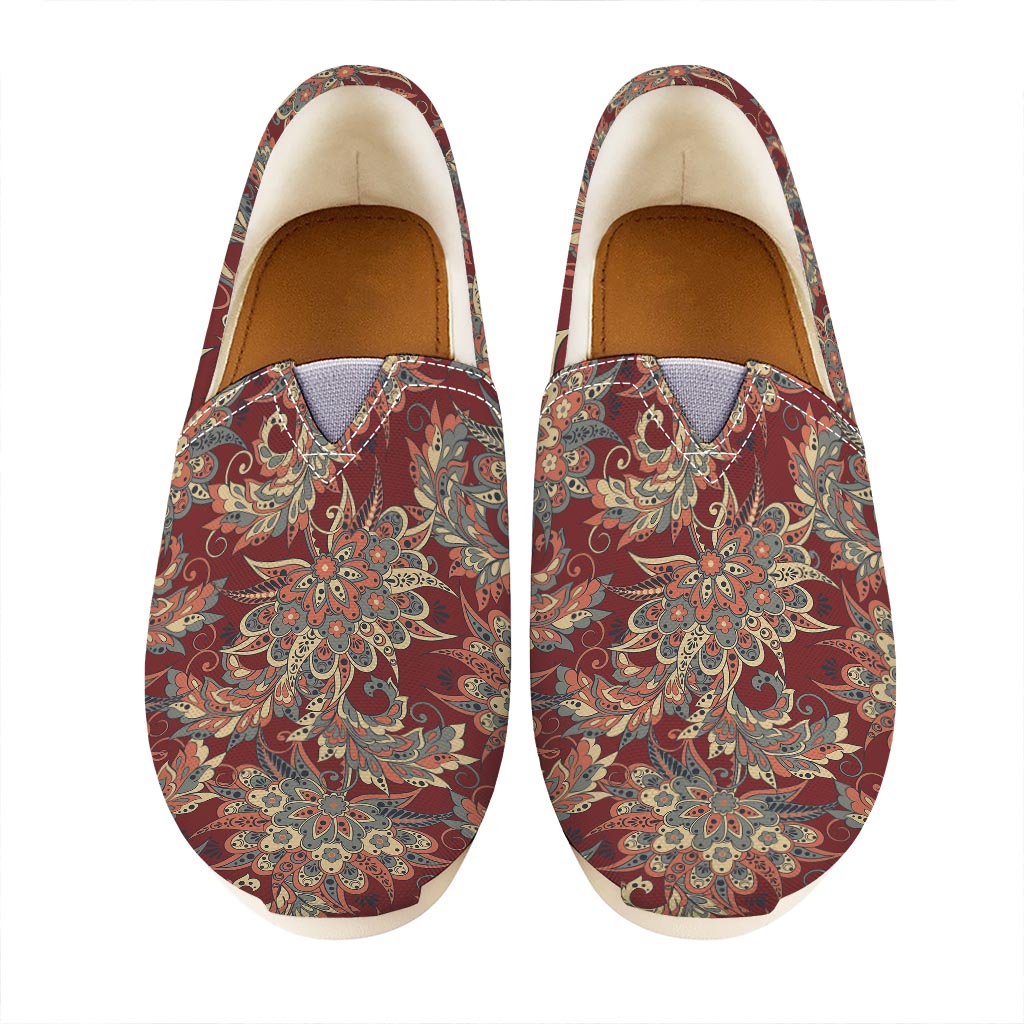 Brick Floral Bohemian Pattern Print Casual Shoes