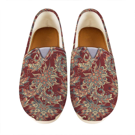 Brick Floral Bohemian Pattern Print Casual Shoes