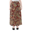 Brick Floral Bohemian Pattern Print Chiffon Maxi Skirt