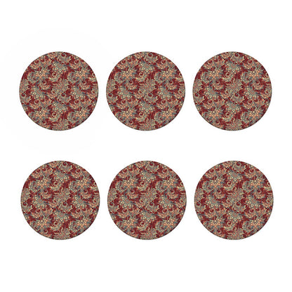Brick Floral Bohemian Pattern Print Coaster Set