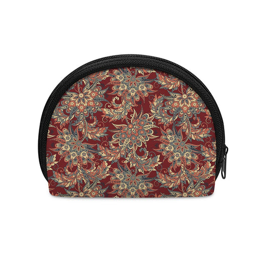Brick Floral Bohemian Pattern Print Coin Purse