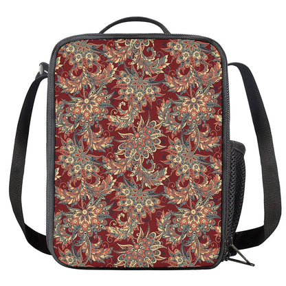 Brick Floral Bohemian Pattern Print Crossbody Lunch Bag