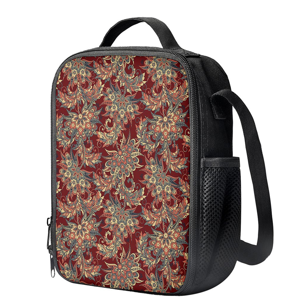 Brick Floral Bohemian Pattern Print Crossbody Lunch Bag
