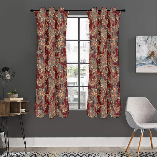 Brick Floral Bohemian Pattern Print Curtain