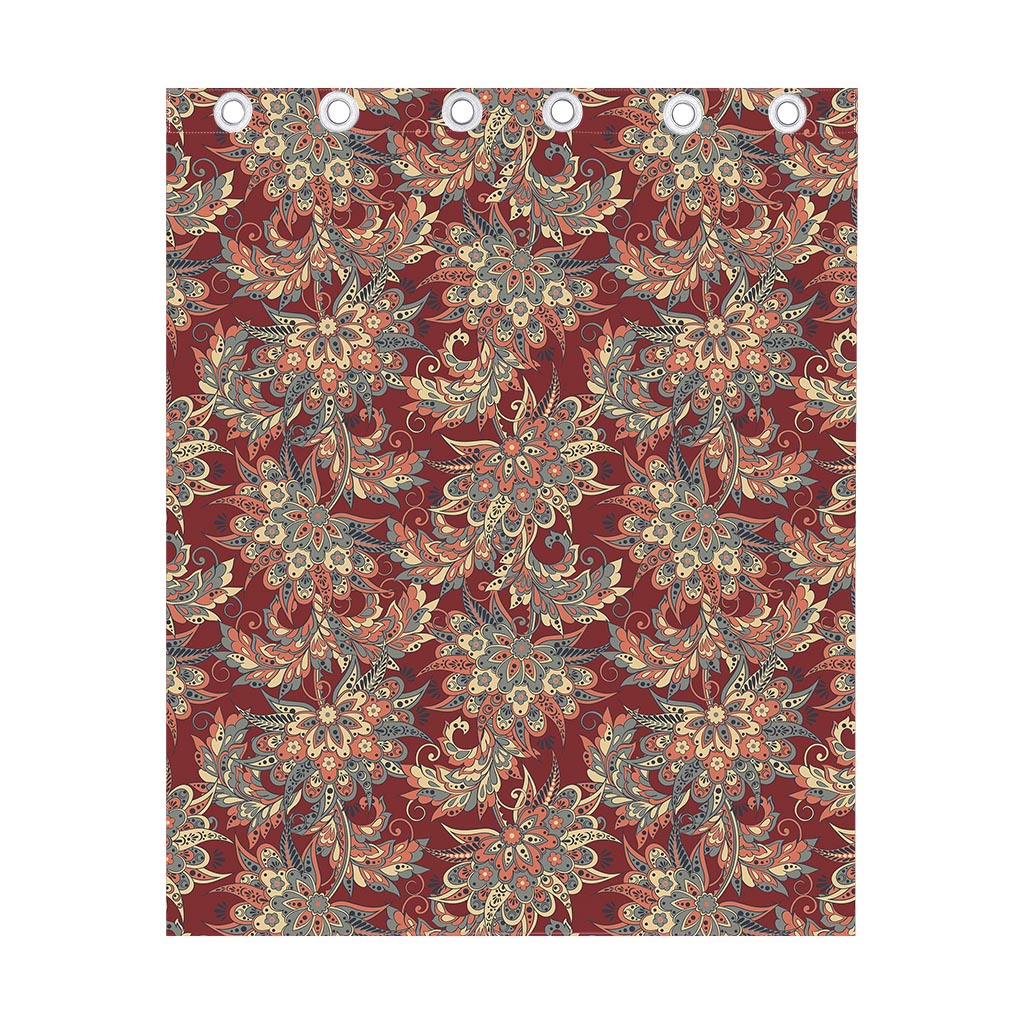 Brick Floral Bohemian Pattern Print Curtain