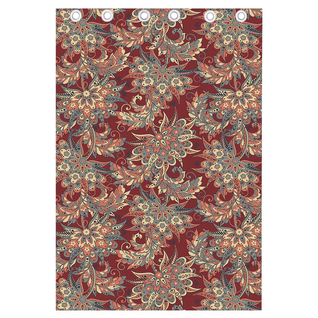 Brick Floral Bohemian Pattern Print Curtain