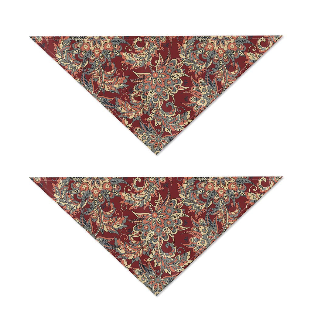 Brick Floral Bohemian Pattern Print Dog Bandana