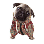 Brick Floral Bohemian Pattern Print Dog Zip Up Hoodie