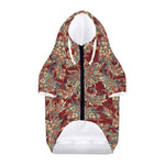 Brick Floral Bohemian Pattern Print Dog Zip Up Hoodie