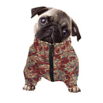 Brick Floral Bohemian Pattern Print Dog Zip Up Jacket